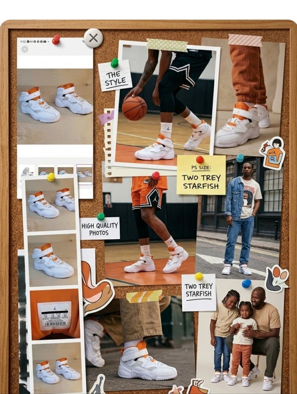 Jordan Jumpman Trey White Orange Leather Kids Athletic Sneakers Size 11C